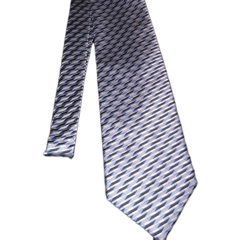 VAN HEUSEN 100%‎ Silk Handmade Navy Blue And Light Blue Men's Tie